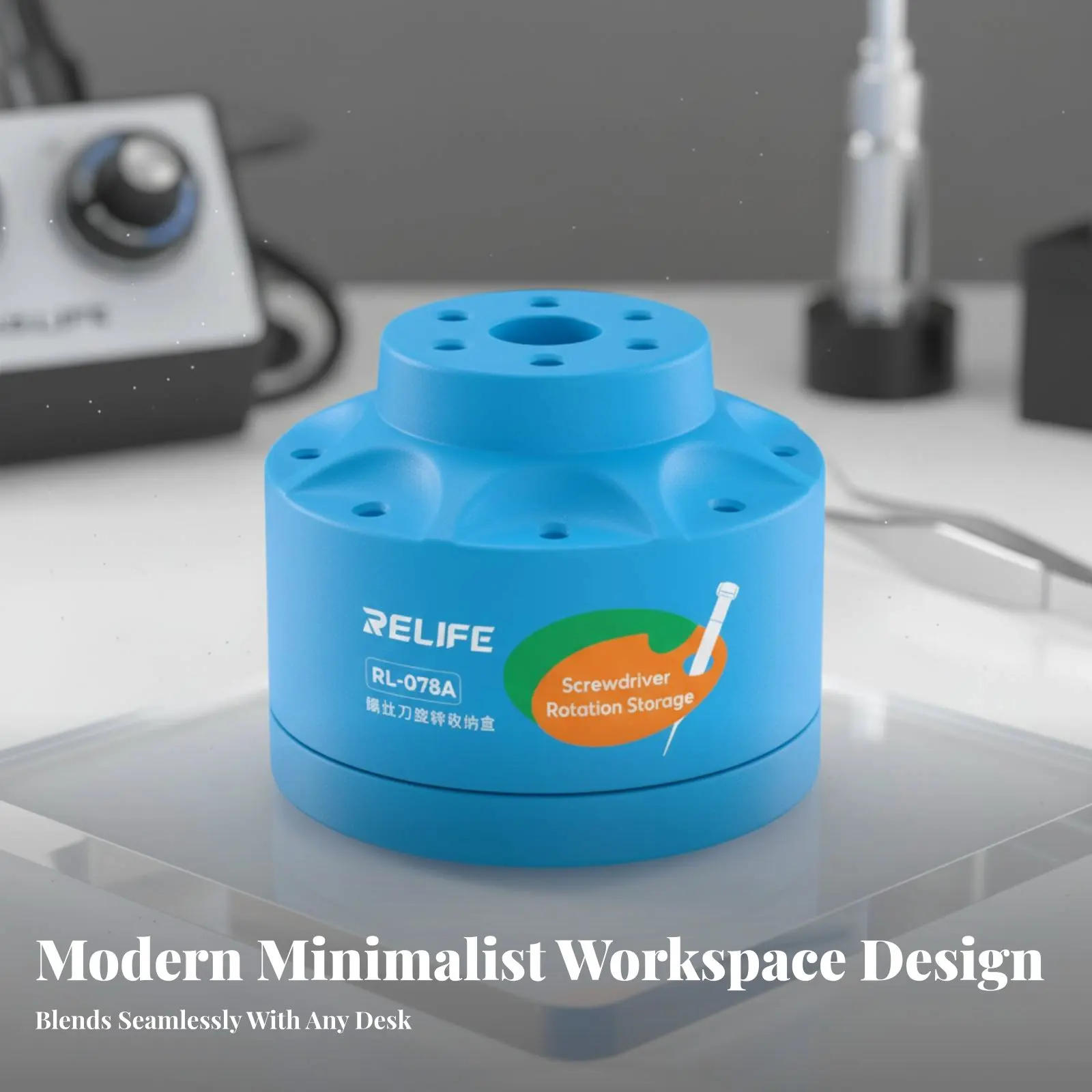 

Rotating Screwdriver Holder Space-Saving Design Screwdriver Holder Repair Tool Storage Rack Space Saving for Desktop