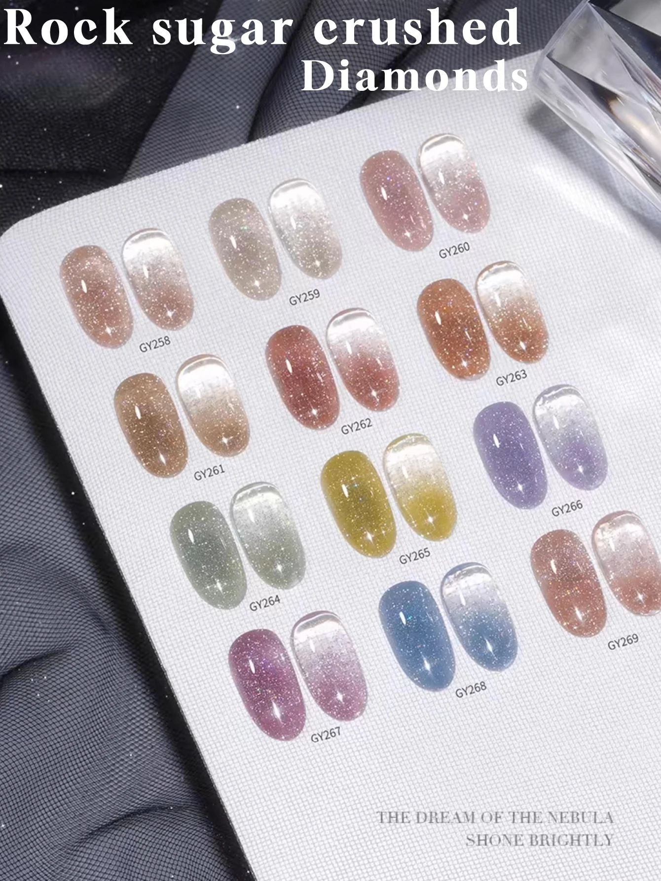 1/12 Uds nuevo Flash neón colorido caramelo de roca polvo de brillo fino de alta densidad diamante estrellado suministros de salón de manicura UV Gel para uñas