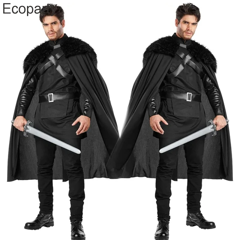 Men's Medieval Northern Warrior Costume Cloak Renaissance Knights Cavalry General Cospaly Outfits Halloween Costumes For Male