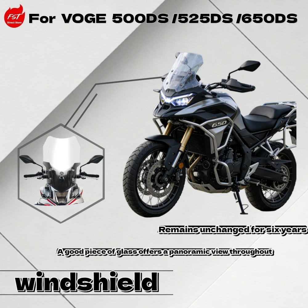 

For VOGE 500DS 525DS 650DS Upgrade Heightened Windshield Widened Wind Deflector Chest Protector