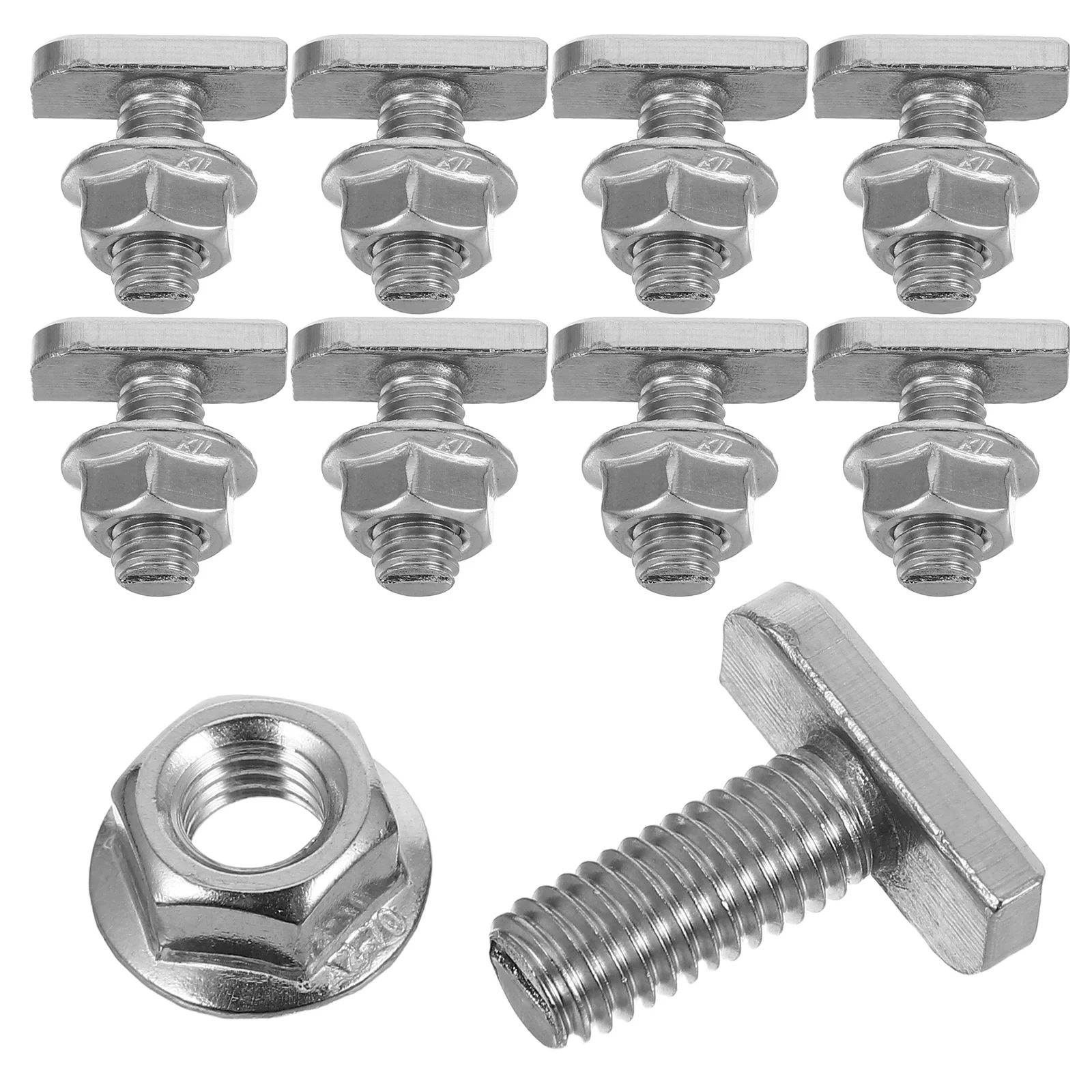 

10Sets Stainless Steel T-Shaped M8 Thread Flange Bolt Sliding Mount Hydrofoil Tracks Aluminum Profile T-Slot Flange Bolt Set