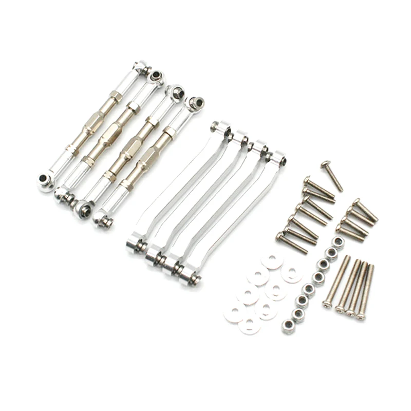 Metal Chassis Pull Rods Link Suspension Tie Rod for MN D90 D91 D96 D99 D99S MN90 MN99S 1/12 RC Car Upgrade Parts,Silver