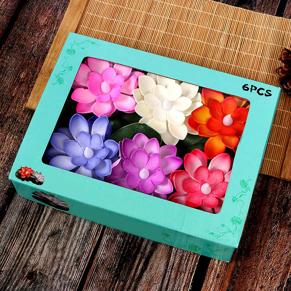 Aquarium Decor - 6Pcs Realistic Simulation Lotus Flower Decor