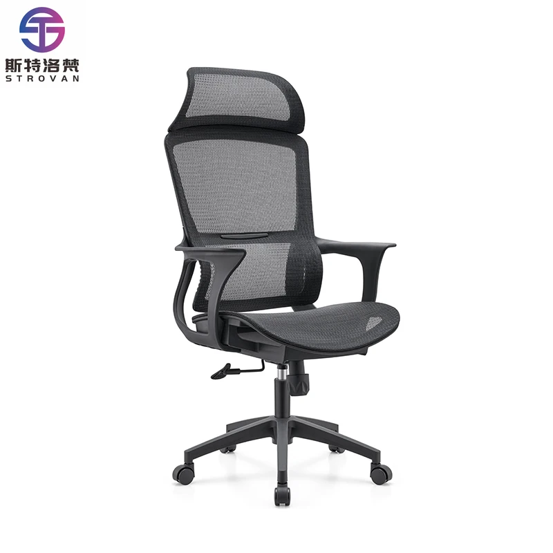

High Back Mesh Office Chair with Adjustable Armrests Lumbar Cushion Swivel Ergonomic Chair for Conference Room Sitting Comfort