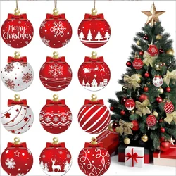 12 Uds. Adornos navideños, colgantes para colgar en árbol de Navidad, decoración para fiesta navideña de Año Nuevo, regalo, colgante 2025