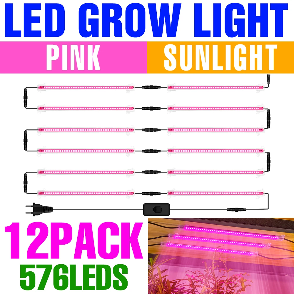 Fitolamp LED para plantas, lámpara de cultivo de espectro completo, luz de crecimiento hidropónico, enchufe de Reino Unido, UE, AU, lámpara Phyto,