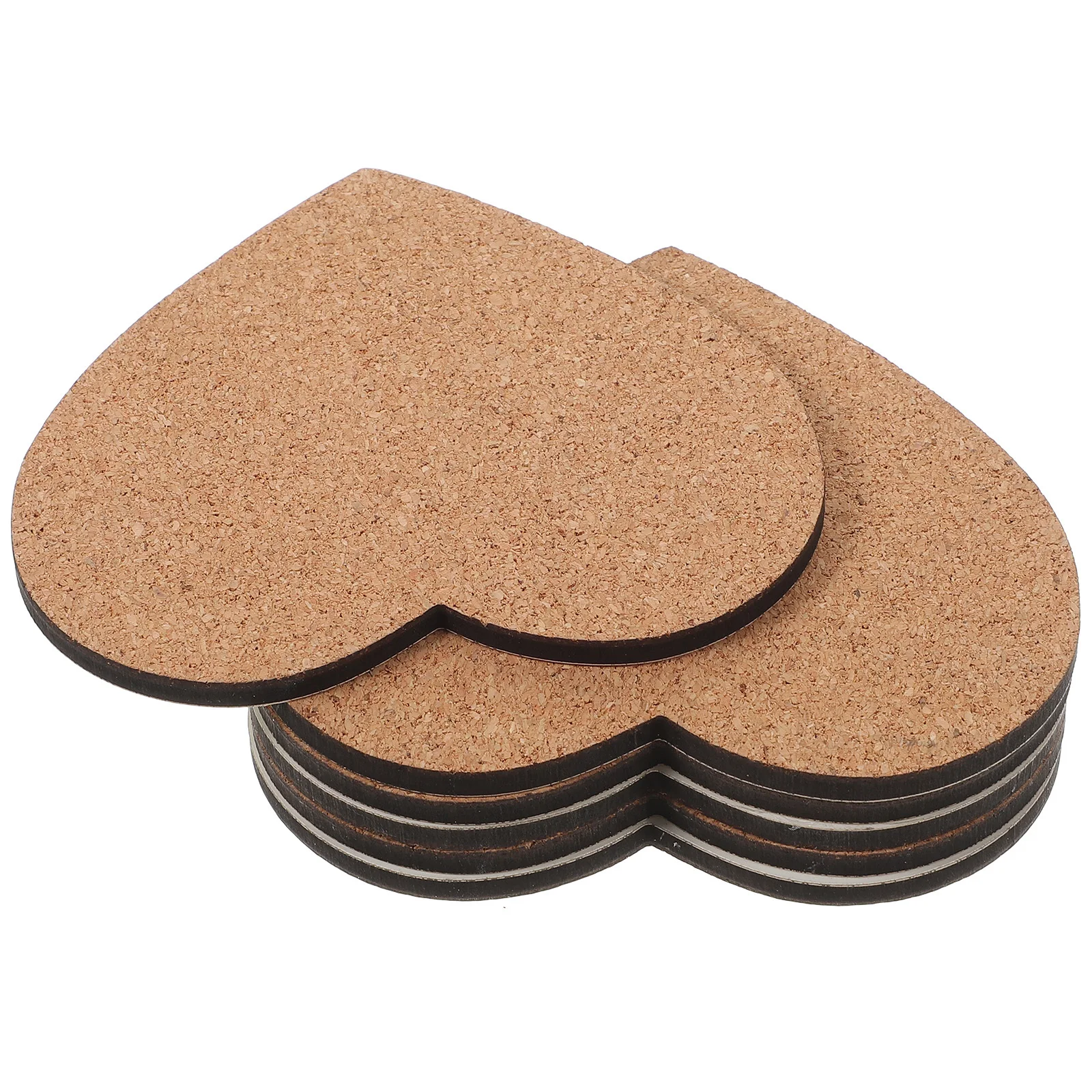 

6Pcs Heart Shape Cork Drink Coasters Heat Resistant Cup Pads Home Table Decor Anti Scald Protective Coaster Set