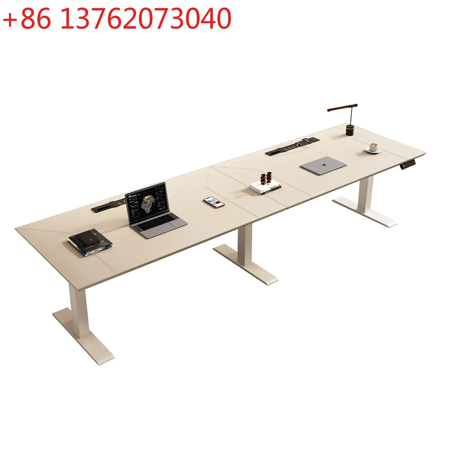 

Standing electric lifting table saddle leather office extended electric tapping table