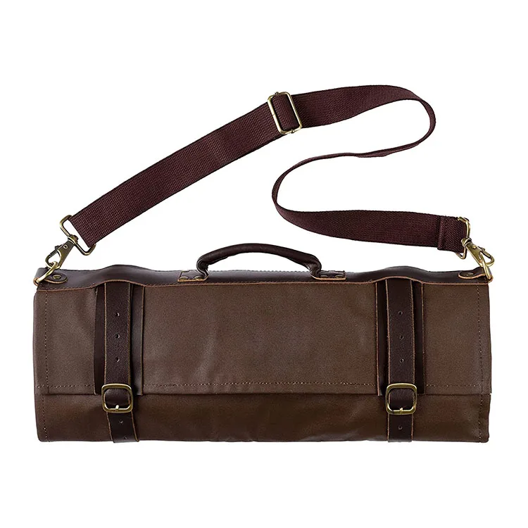 Culinary Students PU Leather Knife Roll Holds Chef Knife Bag for Kitchen Tools