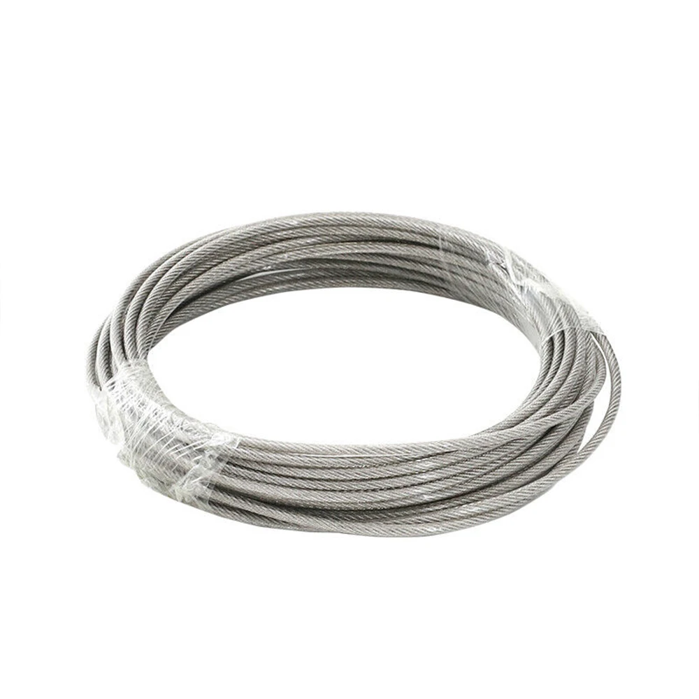 5M-10M PVC Coated Stainless Steel Cable Suitable for Hanging String Lights Deck Railings, Porch Fences  Clothes Hanging Ropes