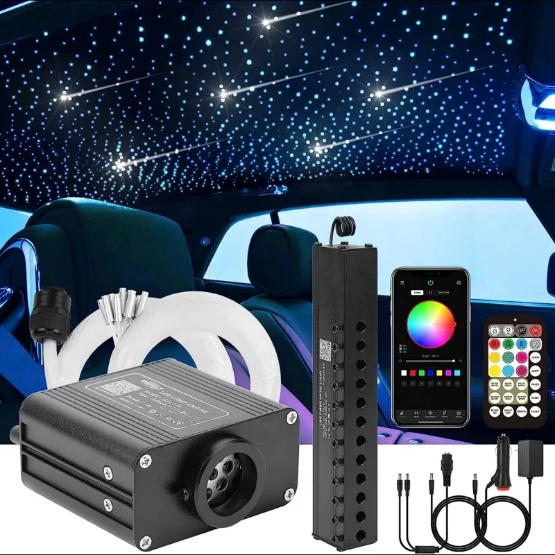 

16W Meteor RGBW LED Fiber Optic Star Ceiling Light Light Headliner Shooting Kit for Car / Home Theater Starry Sky Lamp