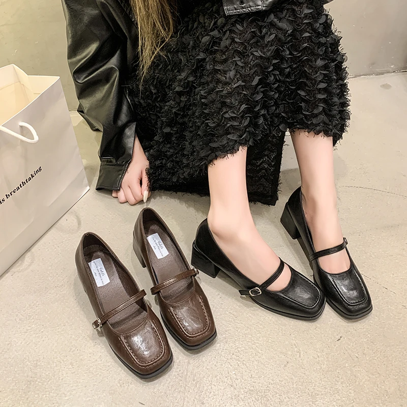 

Женские туфли-лодочки, новая мода, весенне-осенняя роскошная обувь на высоком каблуке, массивные дизайнерские лоферы, повседневная обувь на платформе
