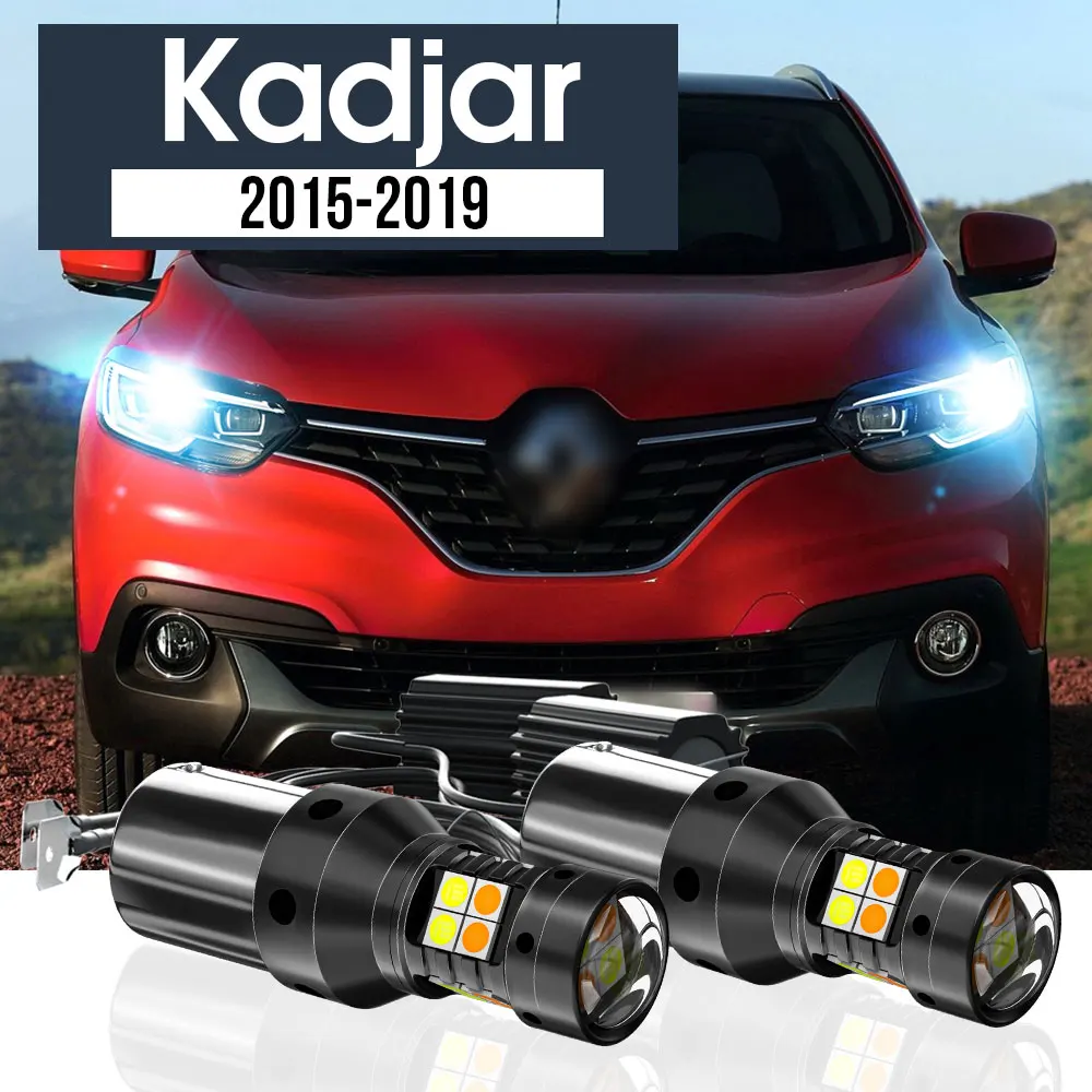 

2pcs LED Dual Mode Turn Signal+Daytime Running Light Blub DRL Canbus Accessories For Renault Kadjar 2015-2019 2016 2017 2018