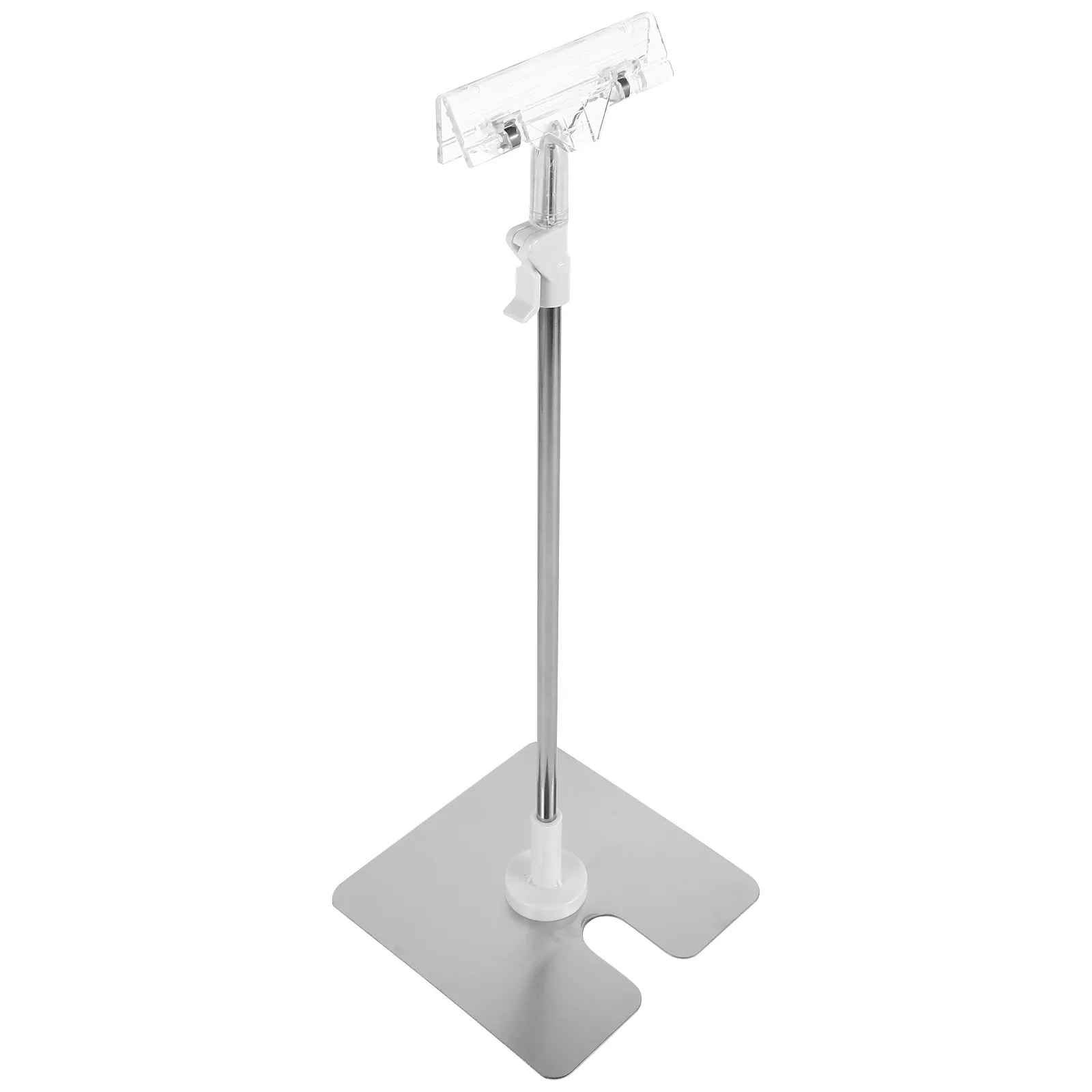 Stainless Steel Adjustable Poster Display Stand Floor Sign Holder Clip for Restaurant Grocery Store Advertising