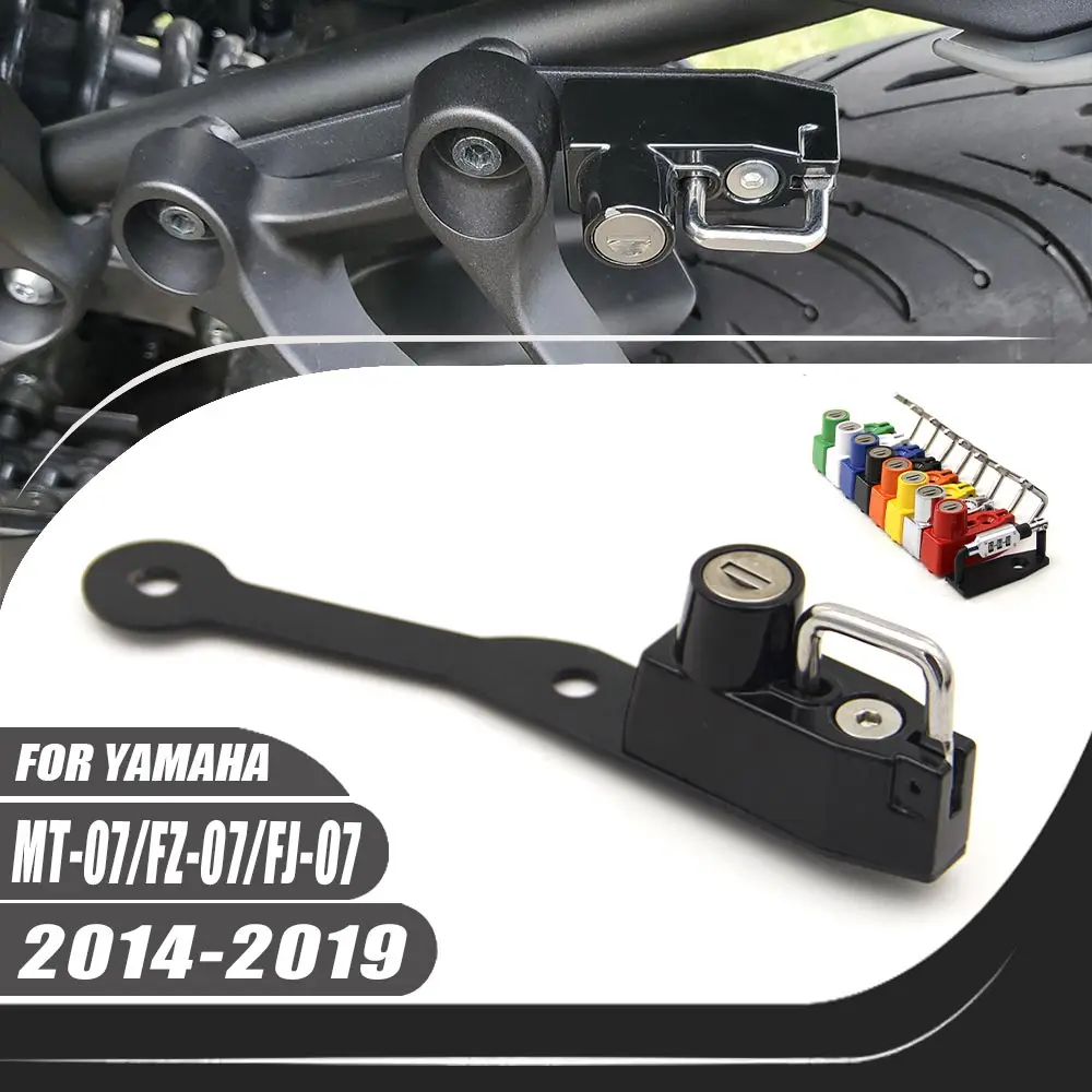 

Motorcycle Left Helmet Lock Kit Helmets Security Anti-Theft Lock Rust-Proof Aluminum For Yamaha MT-07 FZ-07 FJ-07 2014-2019