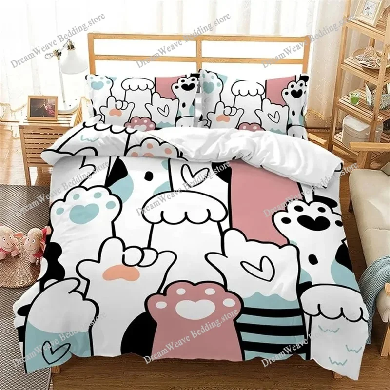

3D Cartoon Pigs Cats Bedding Set Cute Animals Duvet Cover Double Queen King Twin Full Size Kids Girls Polyester Duvet Cover Set