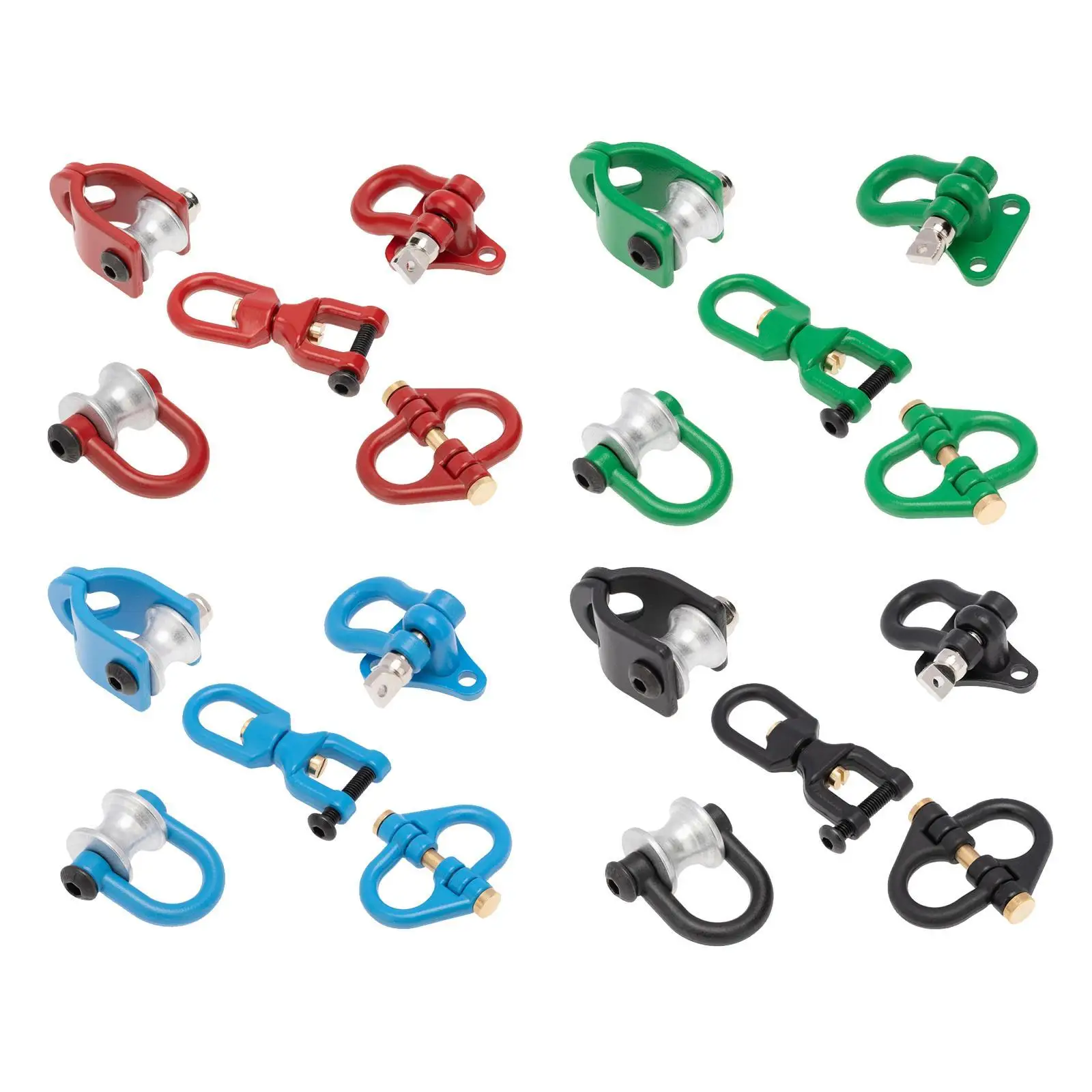 

5 шт. металлических буксировочных крюков для радиоуправляемых машинок 1/10 RC Crawler TRX4 SCX10 90046, подходят для D90 TF2 CC01