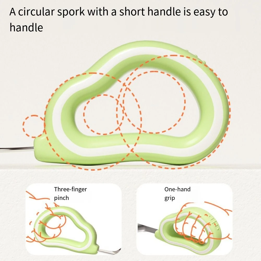

Набор из 2 силиконовых вилок и ложек для малышей с ручками, из нержавеющей стали 316, для самостоятельного кормления, с защитой от захлебывания, в коробке для хранения