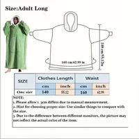 Extra Long Wearable Blankets Winter Flannel Hooded Blanket with Full Sleeves Men Women Cozy Soft Throw Adult TV Blanket 6