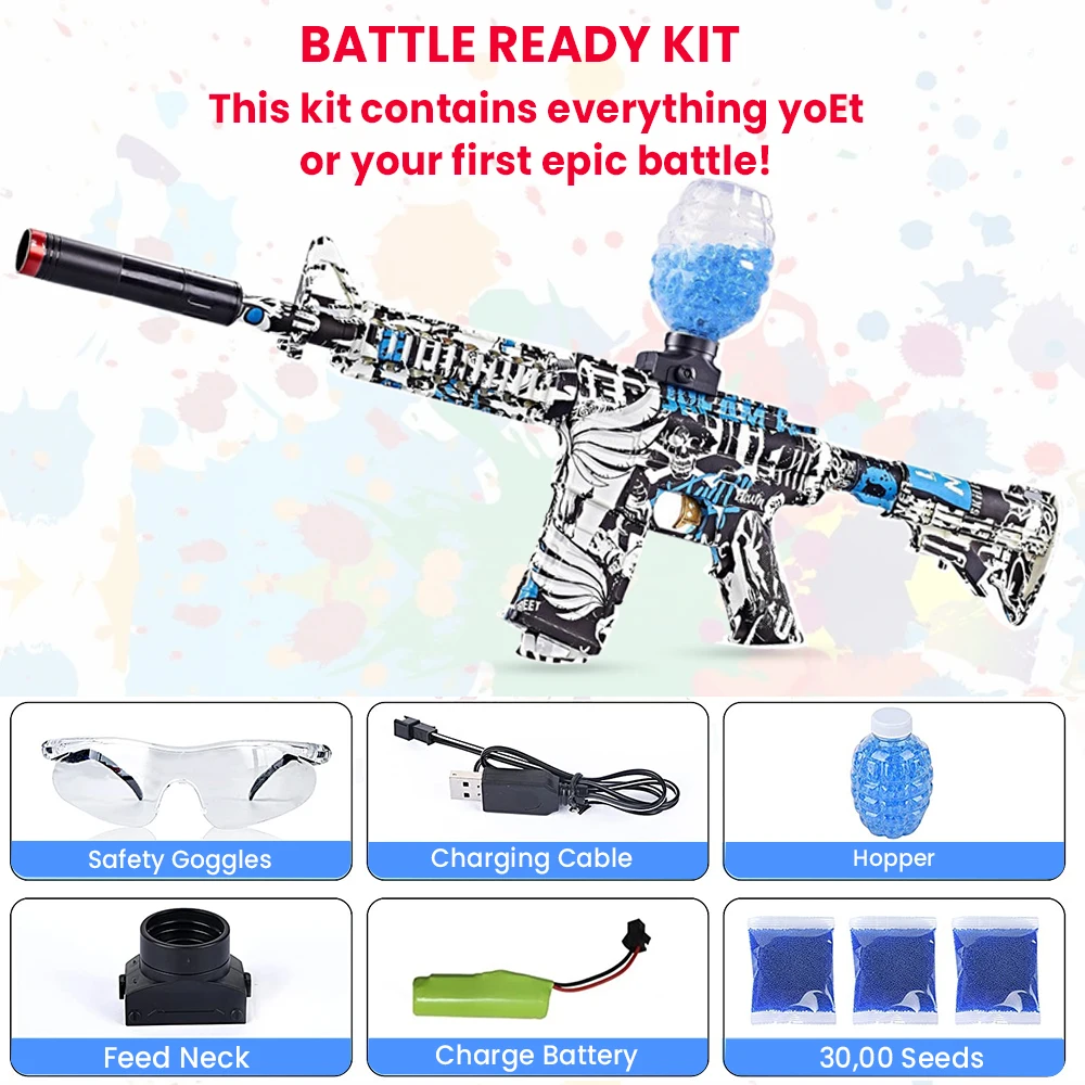 M416 Electric Beads  Gun Toys With 43000 Water Balls Shooter Rifle Weapon CS Fighting Outdoor Game for Children Adult