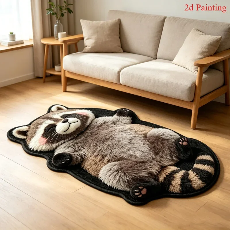 80x200cm Cute Cat Rug Faux Cashmere Anti Slip Bedroom Bedside Floor Mat Living Room Sofa Area Rug Washable Door Carpet