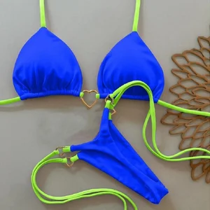 Ruotsopt Sexy Halter Solid Color Color of Bikini Women's Swing of Two Pieces Triangle Tanga Swinga Bikinis Brazilian Main Main Sales Biquini Short - №6