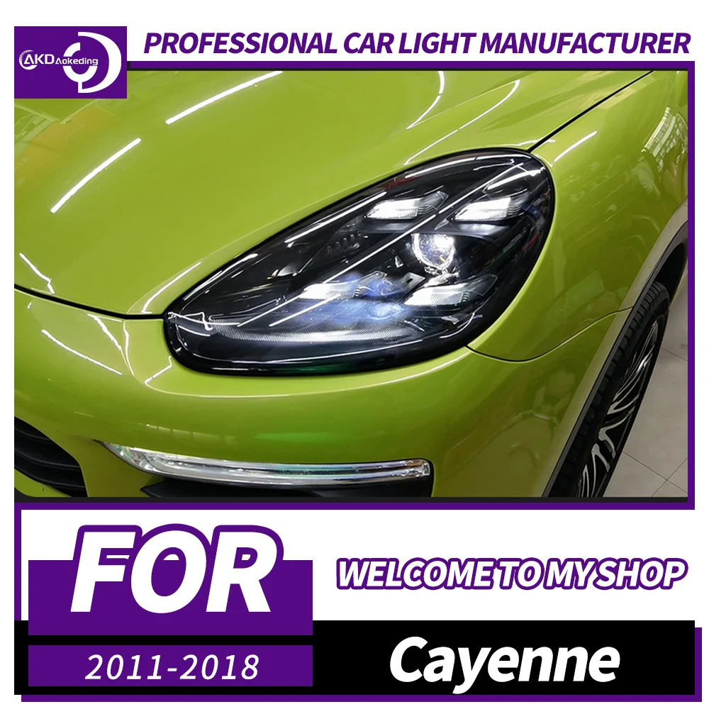 AKD Head Lamp for Porsche Cayenne LED Headlight 2011-2018 Headlights Cayenne DRL Turn Signal High Beam Angel Eye Projector Lens