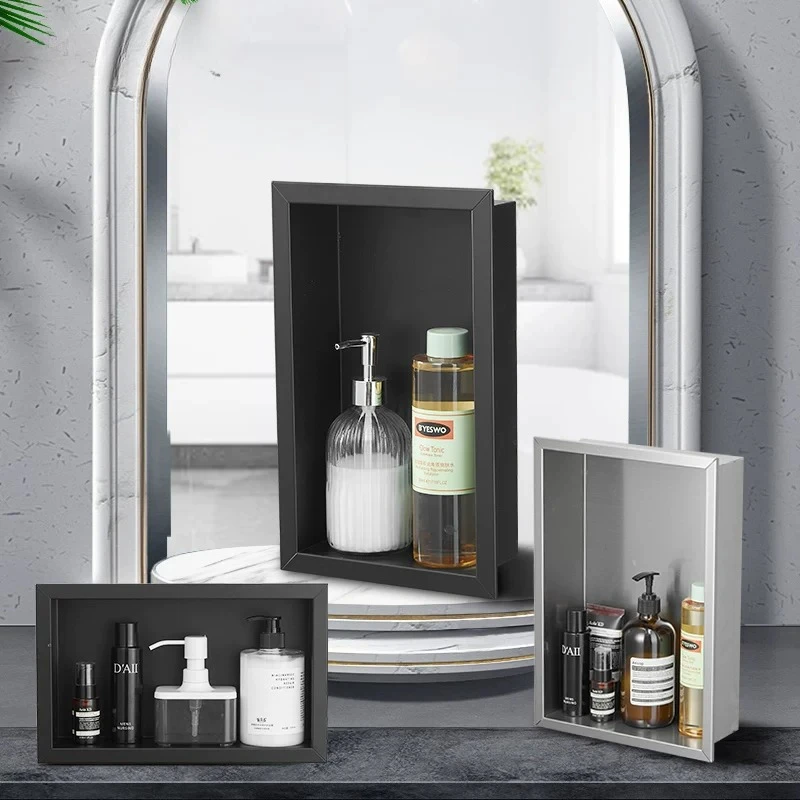 Bathroom Shower Room Stainless Steel Concealed Embedded Niche Cabinet Hotel Wall Cabinet Toilet Locker