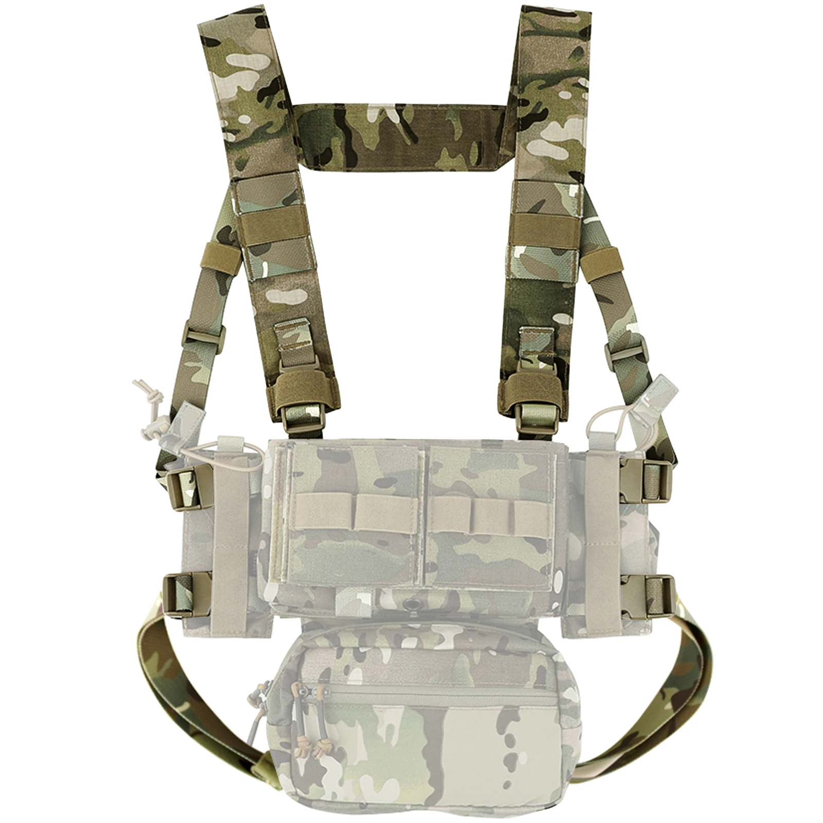 KRYDEX Tactical Shoulder Strap Fat H Harness and Back Strap For MK3 MK4 Chest Rig Vest