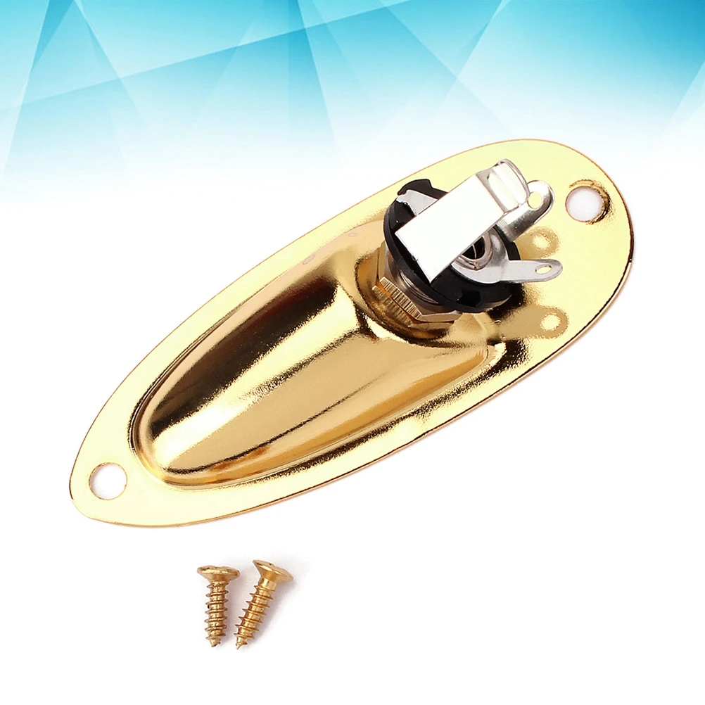 

Boat 1/4 Inch 6.35mm Guitar Jack Plug Socket Guitar Pickup Output Input Jack Plug with Jack Plate Screws for Electric Guitar Bas