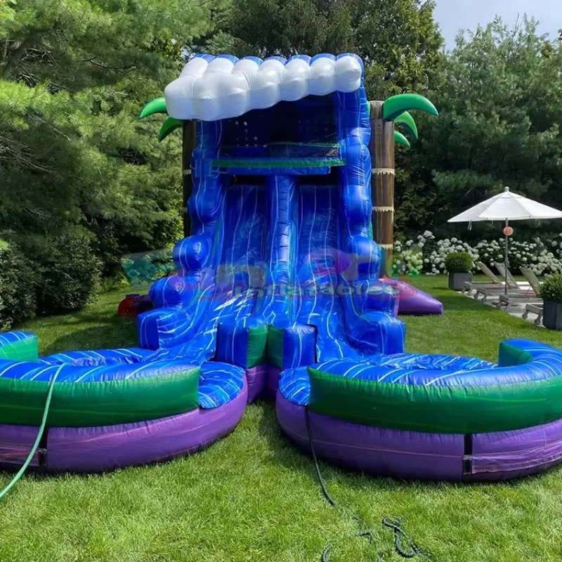 منزل نطاط خارجي مع قفز تجاري قابل للنفخ منزلق مائي للبالغين