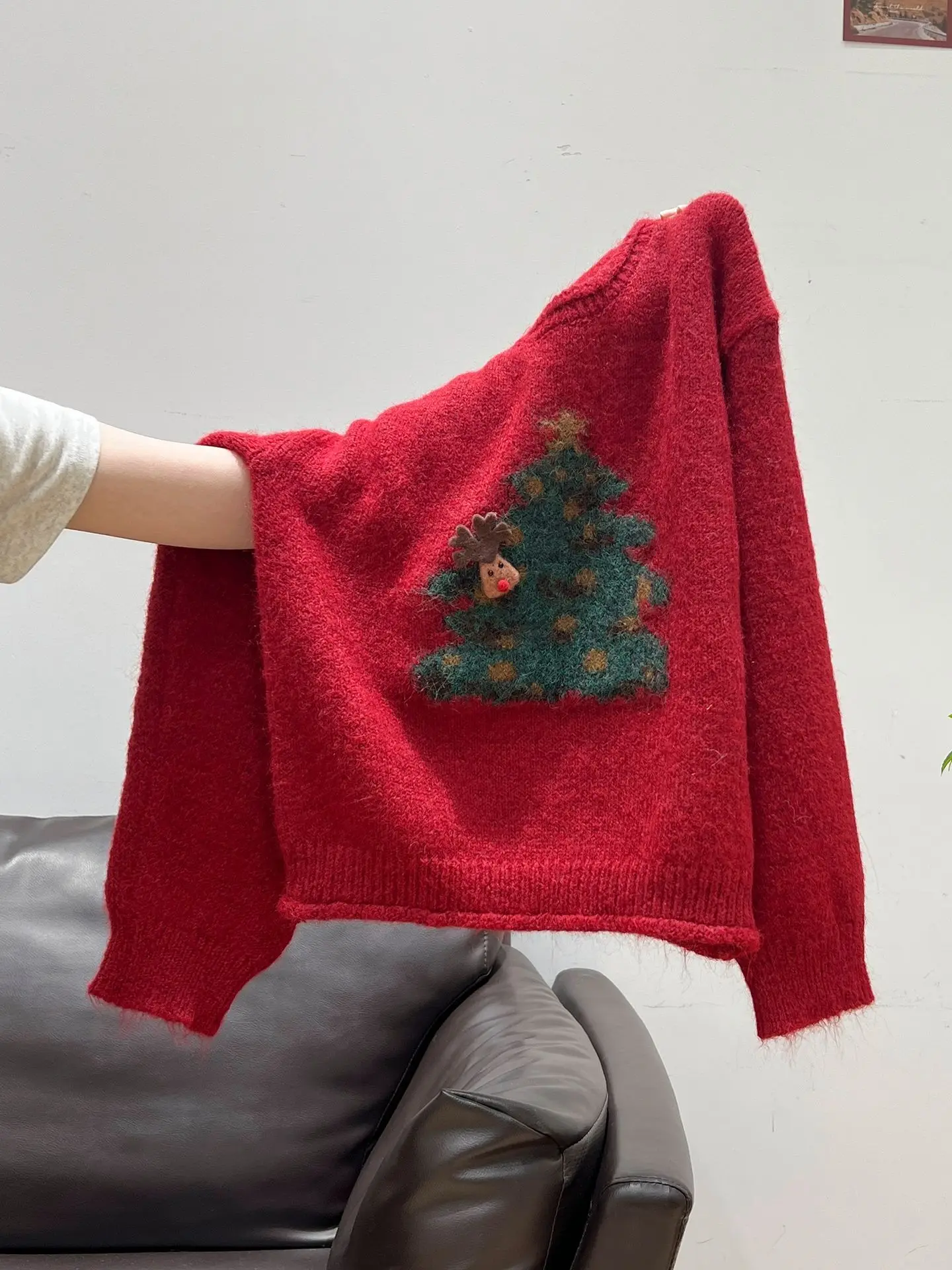 Cisas شجرة نمط محبوك فضفاض صالح جولة Ne أعلى للرجال والنساء الخريف الشتاء مريحة للتنفس التخسيس irt #2