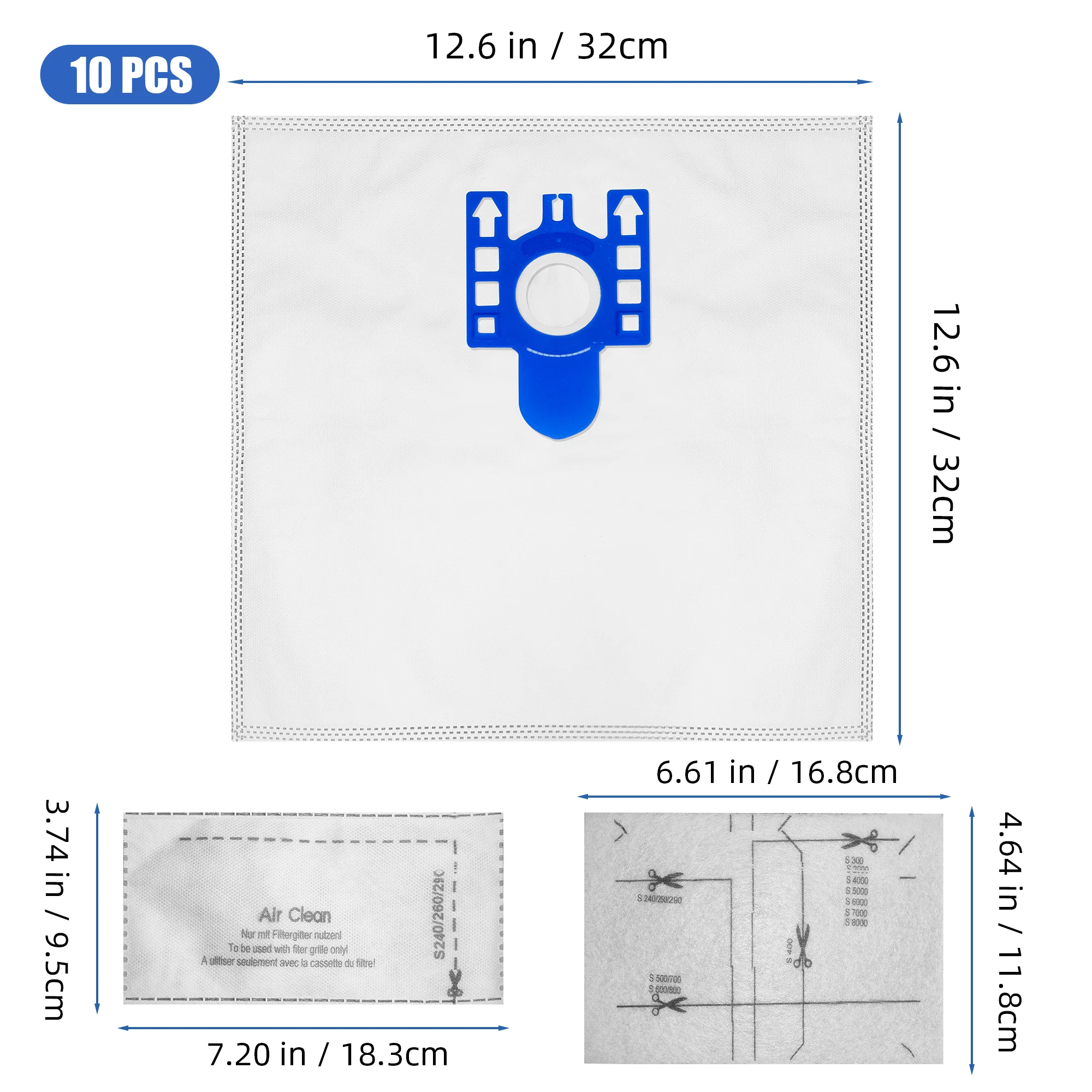6+4 High quality For Miele FJM dust bag For MIELE FJM GN Type Vacuum Cleaner Hoover DUST BAGS & FILTERS CAT DOG Size 320*320