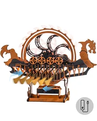 Robotime Rokr Vikingship ruchomy Model dla dzieci świetny prezent ekologiczny drewno 3D drewniane Puzzle Dragon-boat zabawki