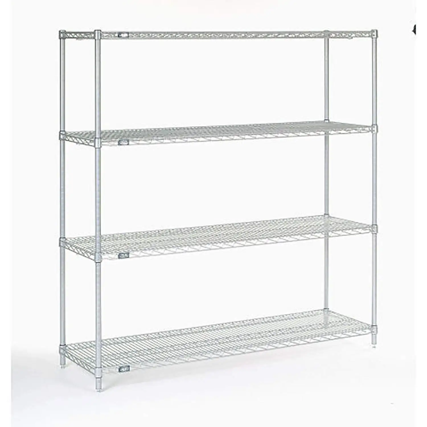 

Nexel 12" x 48" x 63", 4 Tier Adjustable Wire Shelving Unit, NSF Listed Commercial Storage Rack, Chrome Finish, leveling feet