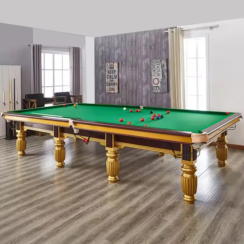 High-end Custom Pool Table Modern Luxury Design Good Quality Black Slate and Wood Leg Billiard Table 9ft for Home