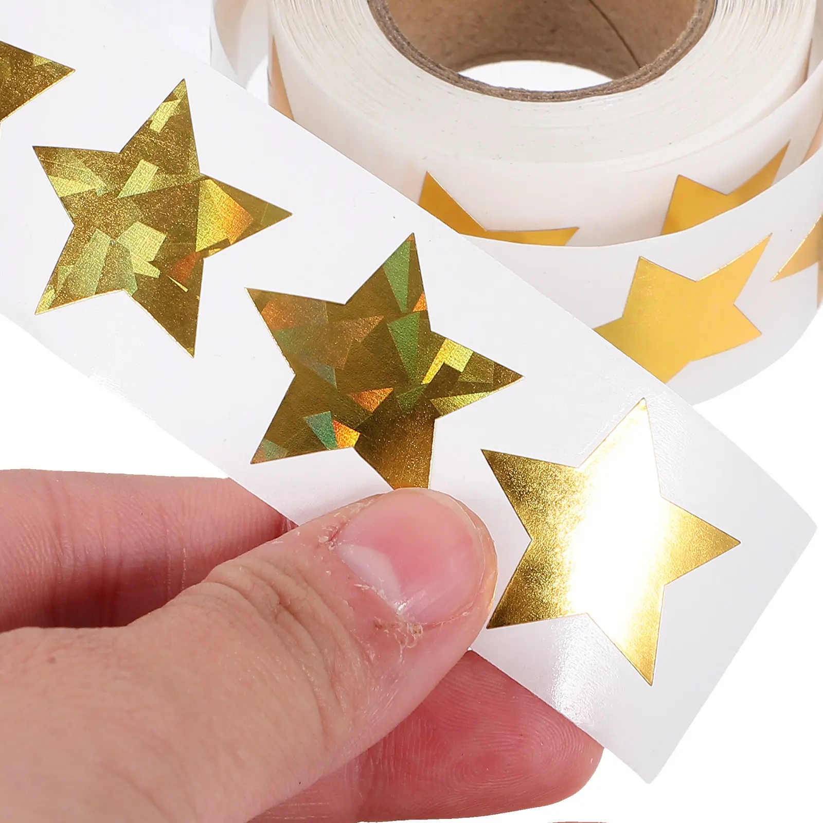 1 rouleau d'autocollants étoiles en forme de pentagramme, autocollants adhésifs de récompense, autocollants d'encouragement amovibles pour la salle de classe, les enseignants et les élèves