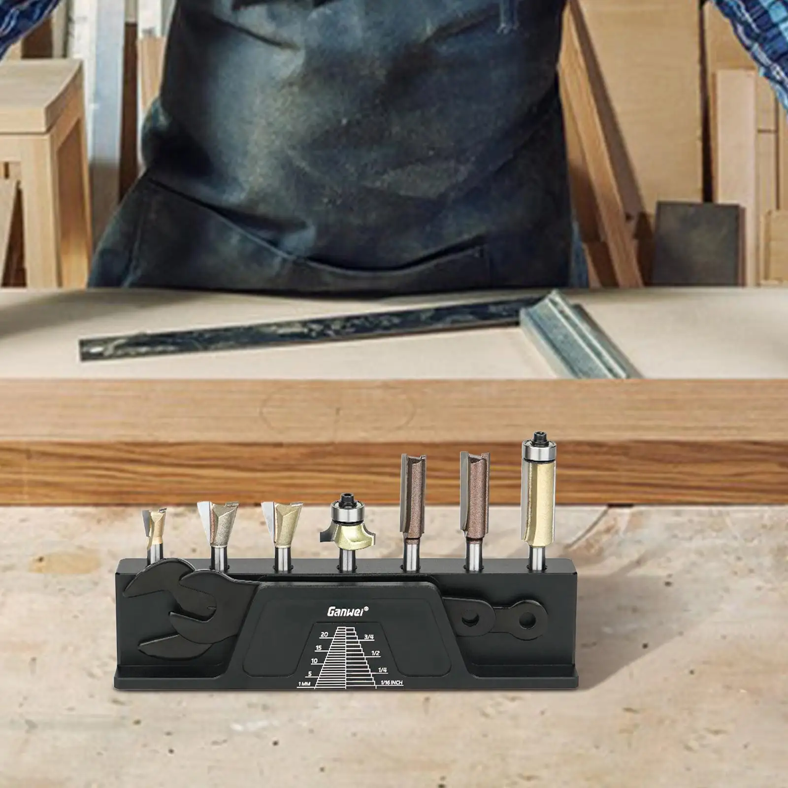 

Milling Cutter Storage Stand Tool Parts Holder Portable Sturdy for 1/4" 6.35mm Shank Wrench Bit tool Organizer Organizer