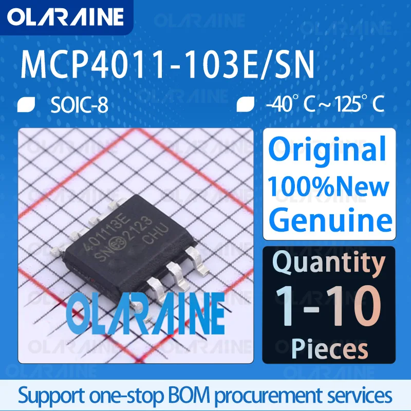 

1/5/10Pcs Original MCP4011-103E/SN SOIC-8 Digital potentiometer ICs Resistance 10 kOhms TEMPERATURE COEFFICIENT 150 PPM/C