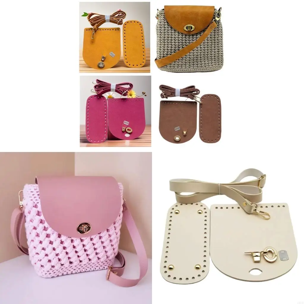 PU Leather Bag Making Supplies For Crafters Adjustable Shoulder Strap Crochet Bag Bottom Base DIY Purse Parts