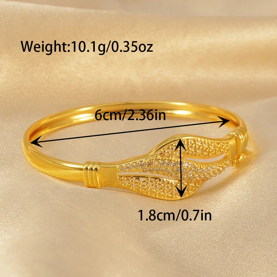 1Pcs Dubai Flower Zirconium Inlaid Stone Bracelet, Africa Ethiopia Hawaii Bracelet, Ramadan Jewelry Best Gift