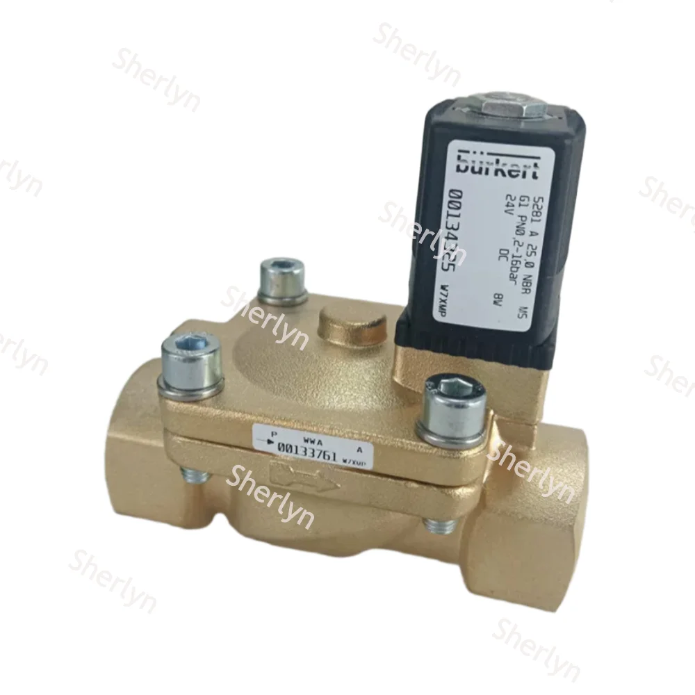 00134325 5281 Burkert Solenoid Valve Brass Valve Body G3/4 2/2 Normally Closed 00134326 00134328 NBR Seal