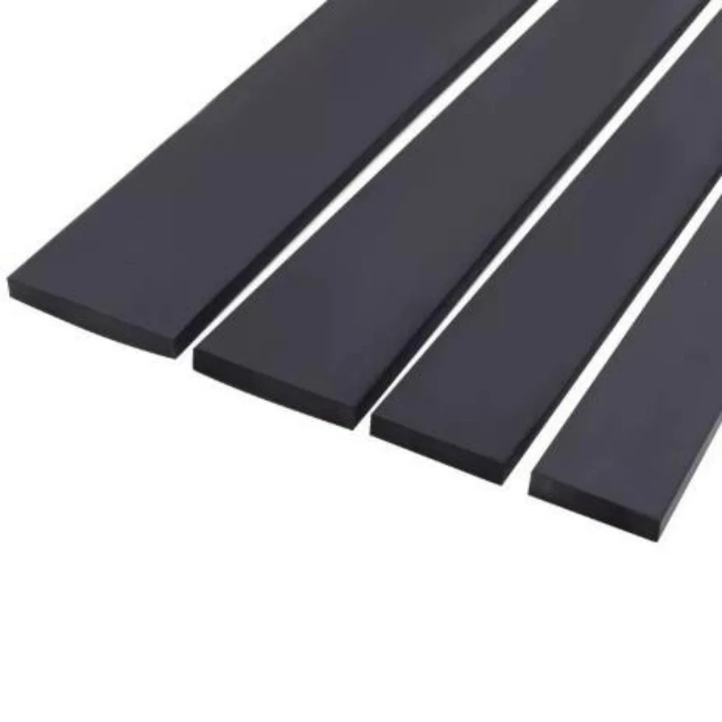 1/2/5M Black Silicone Solid Sealed Flat Strip Width 6mm-50mm Heat-resistant and Wear-resistant Square Rubber Shock-absorbing Pad