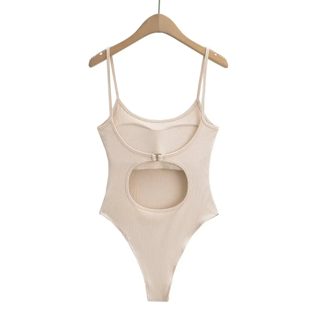 Sexy Sweet-and-Spicy Trendy Backless One-Piece Swimsuit Body-Shaping Blogger-approved Slimming Strapless Monokini Summer Wear