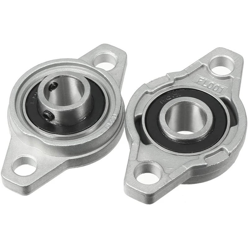 4Pcs KFL001 12mm Zinc Alloy Self Aligning Pillow Block Flange Bearing Rhombic Bearing Housing