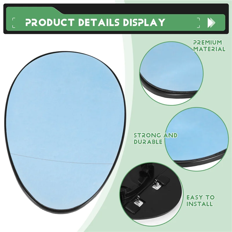 A03E-الجانب مرآة الرؤية الخلفية الزجاج ساخنة لميني كلوبمان كوبر كونتريمان R55 R56 R57 R58 R59 R60 R61 2007-2016