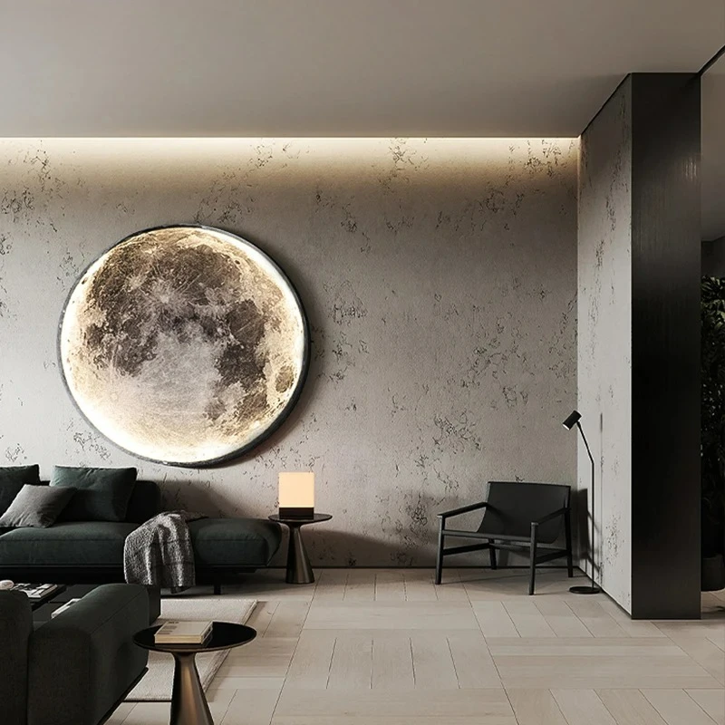 Modern Minimalist LED Moon Wall Lamp Indoor Lighting for Bedroom Background Wall Living ROOM Decorative Bedside Lights