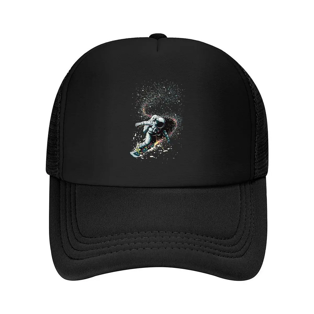 Astronaut Snowboard Splash Art Mesh Baseball Cap Hip Hop