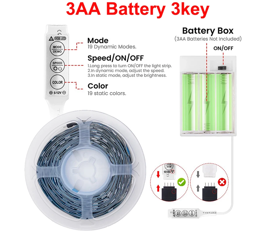 5M Batterij RGB LED Stripverli - Decor Lighting Hours recensie en prijs