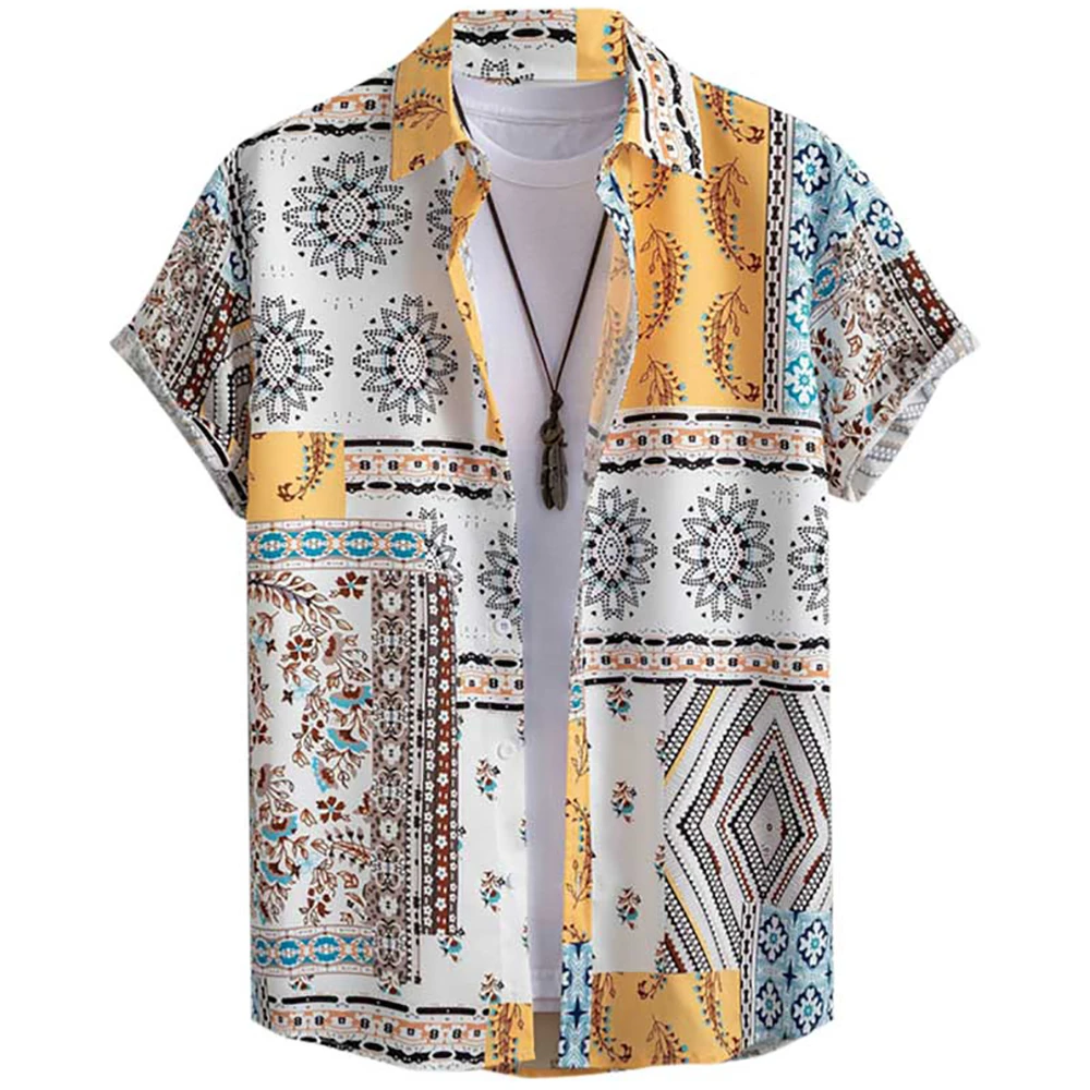 

Flower Patchwork 3D Printed Hawaiian Beach Shirts Men Women Fashion Streetwear Oversized Short Sleeve Shirt Blouse Man Clothing